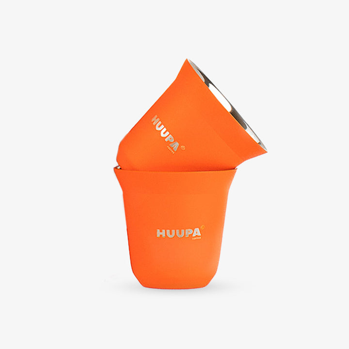 2 vasos medidores de espresso 80ml naranja marca HUUPA
