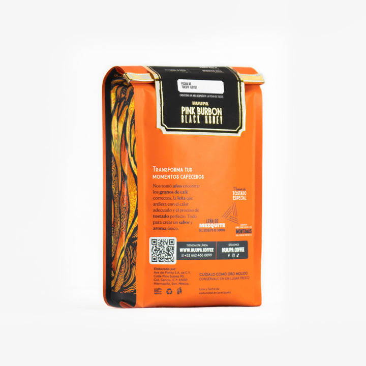 empaque trasero specialty pink bourbon black honey 250 gr