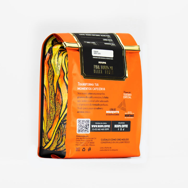 parte trasera empaque specialty pink bourbon 454 gr