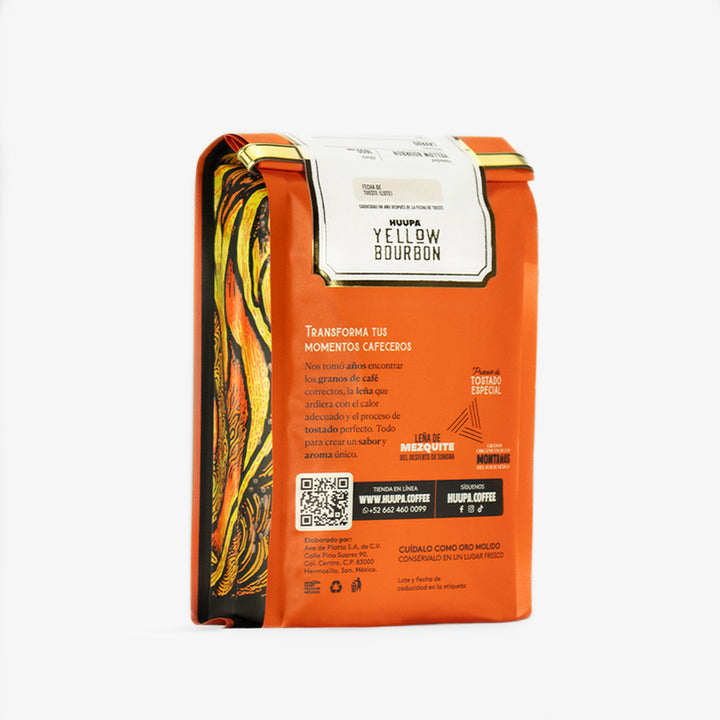 empaque naranja trasero café de especialidad yellow bourbon