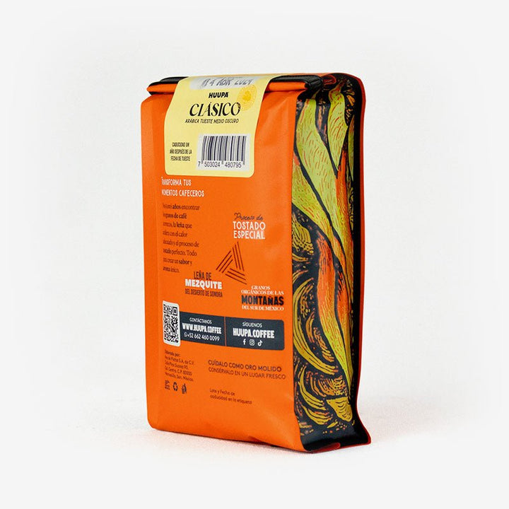 Café Clásico Huupa® Tostado en Leña de Mezquite Reverso