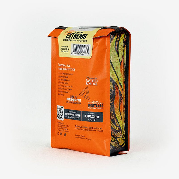 Café Extremo Huupa® Tostado en Leña de Mezquite Reverso