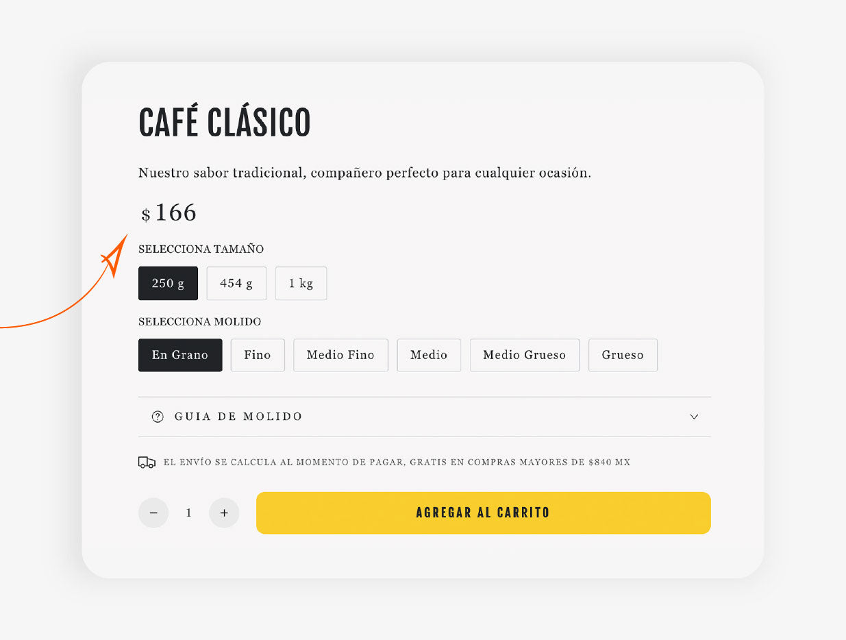 ejemplo precio regular