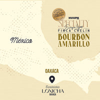 Mapa mostrando donde se produce el café de especialidad Bourbon Amarillo marca Huupa