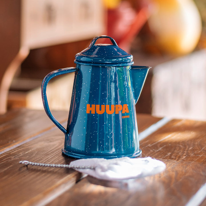 Cafetera de Peltre azul para Talega