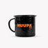 taza de peltre negra 
