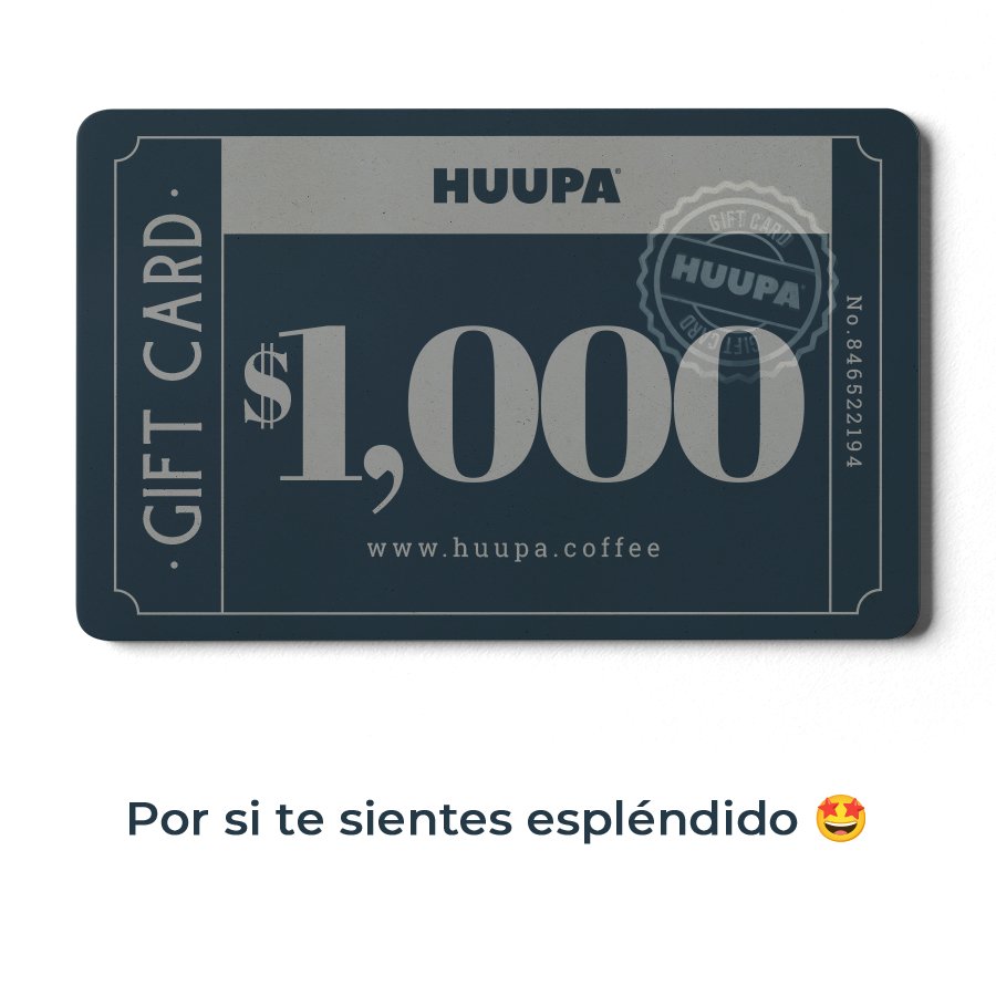 Gift Card, Tarjeta de Regalo Huupa® $1000