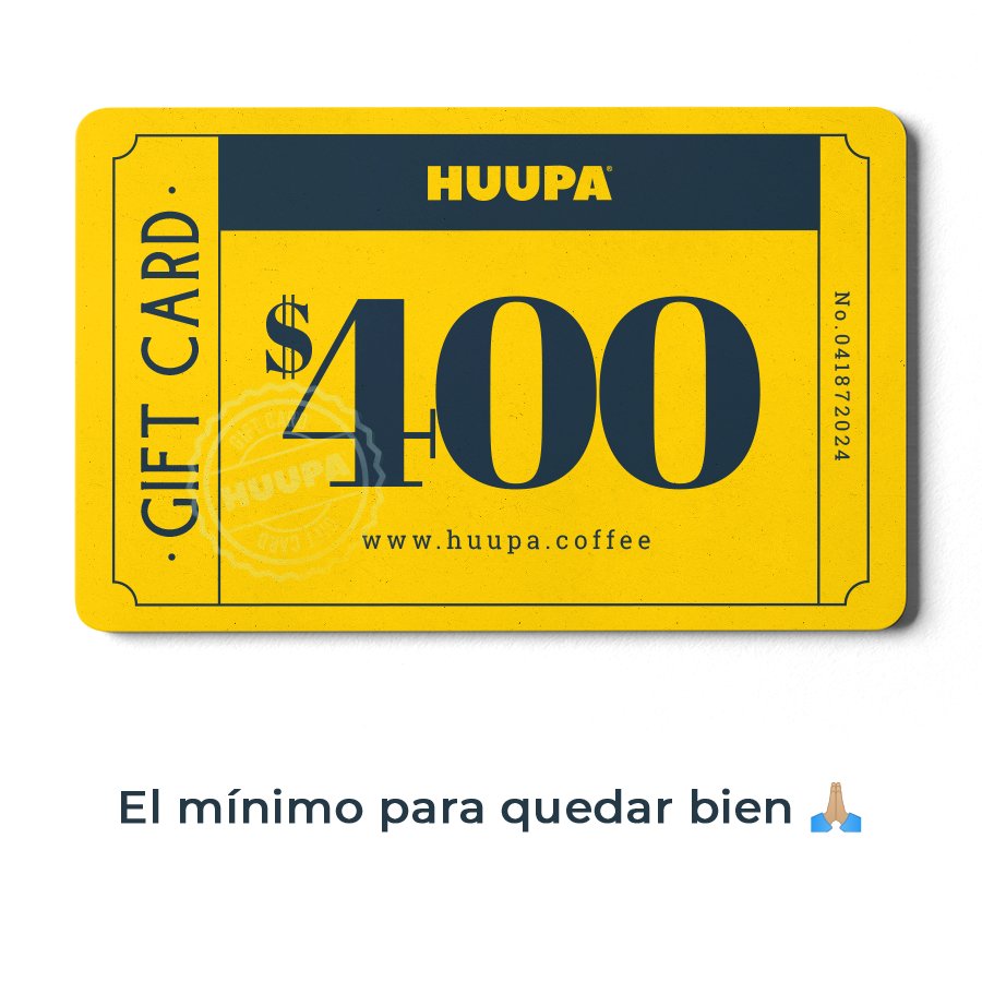 Gift Card, Tarjeta de Regalo Huupa® $400