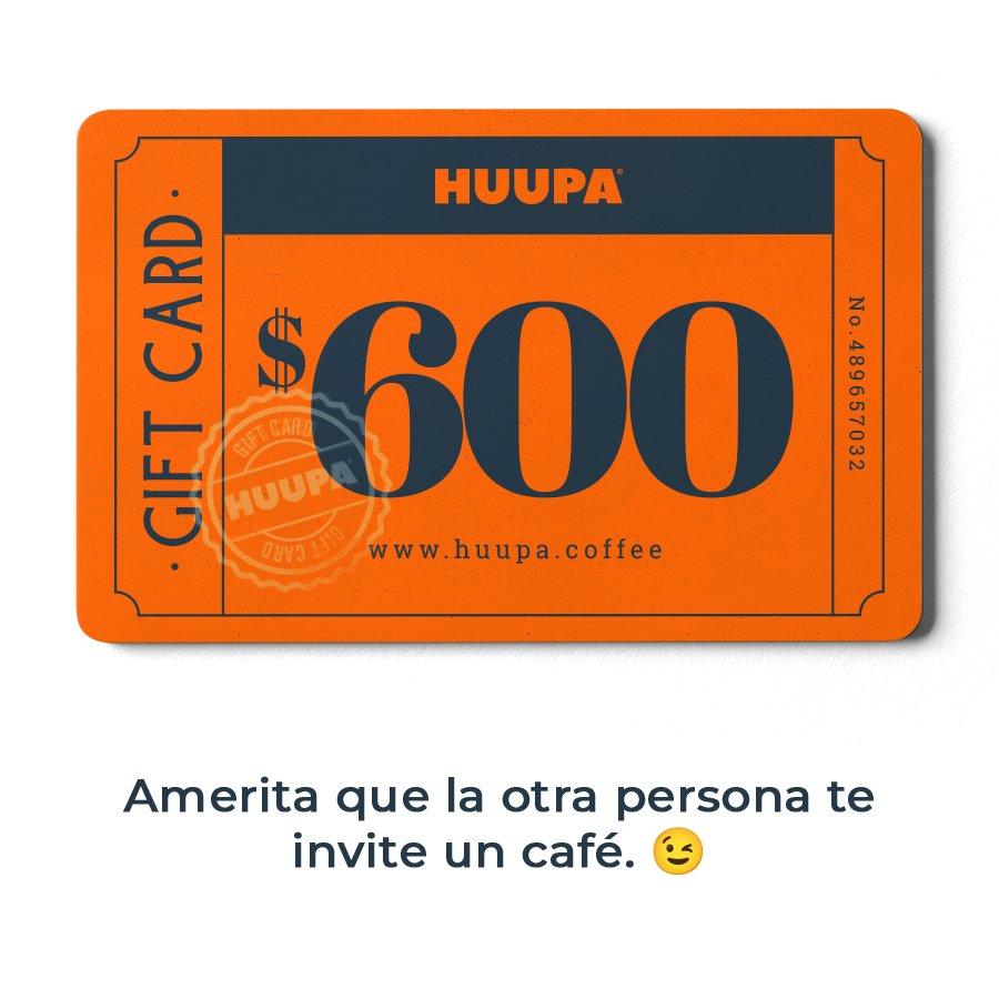 Gift Card, Tarjeta de Regalo Huupa® $600