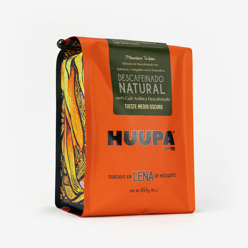 Café Descafeinado Natural Huupa® Tostado en Leña de Mezquite 454g